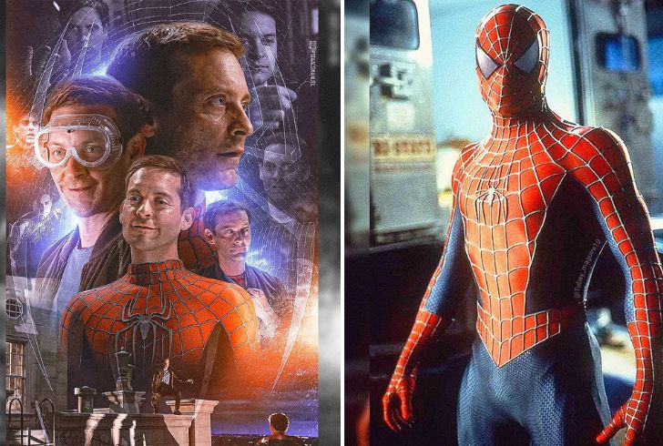 Tobey Maguire in the iconic Spider-Man suit.